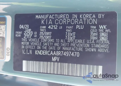 2024 Kia Seltos Ex z USA, uszkodzony, nr VIN KNDERCAA8R7497470